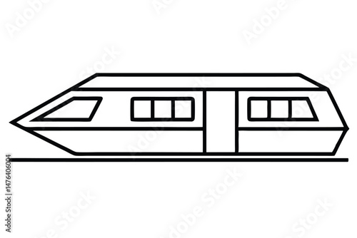 Minimalist Subway Train Logo with Clean Geometric Line Art
