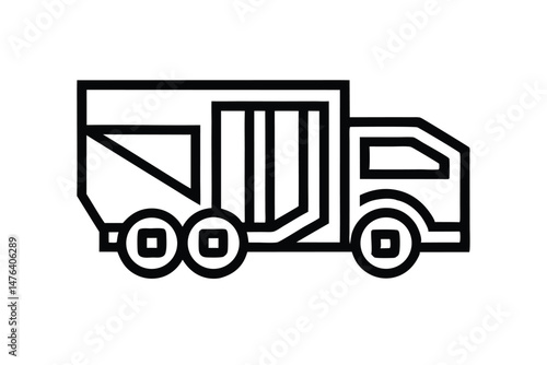 Letter-Based Monogram Logo with Cargo Truck Silhouette
