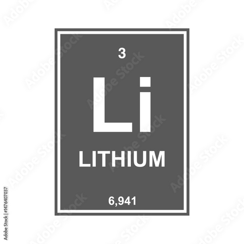 lithium periodic vector with transparent background