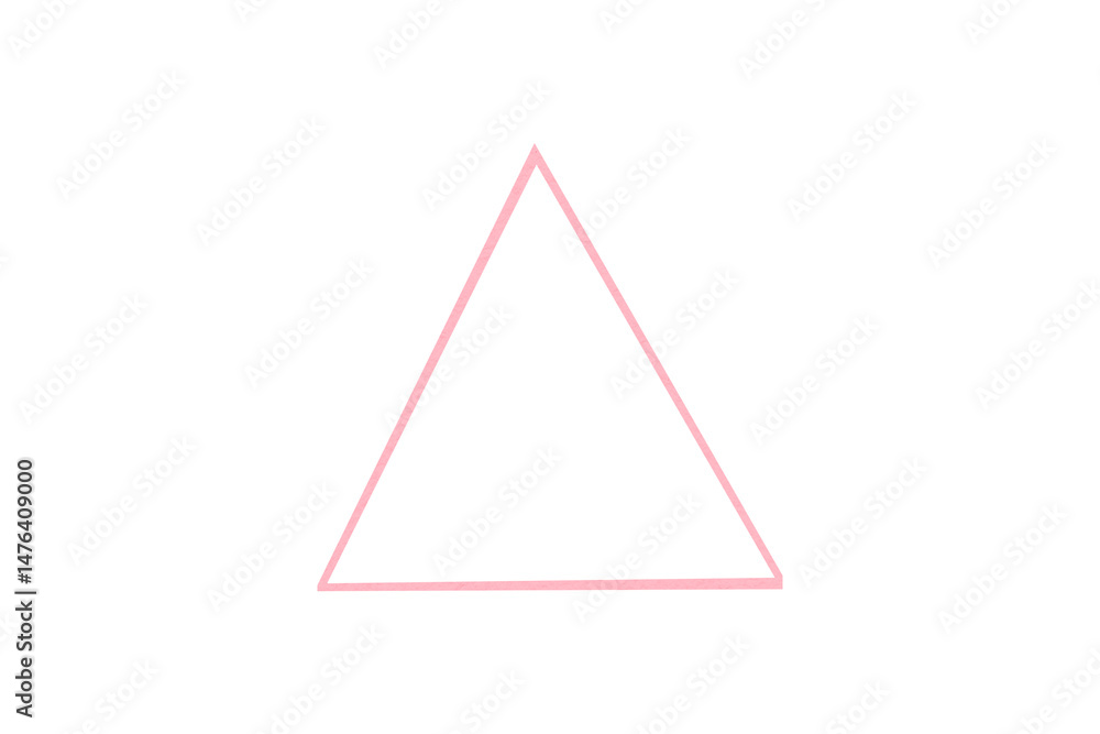 Pink triangle made from paper cut into a triangle shape on a transparent background. Pink triangle made from paper cut into a triangle shape on a transparent background.