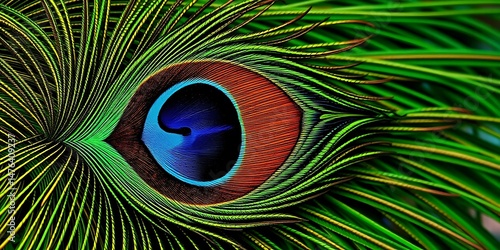 Colorful beautiful peacock tail ,Bright colorful feathers, peacock feather pattern background.