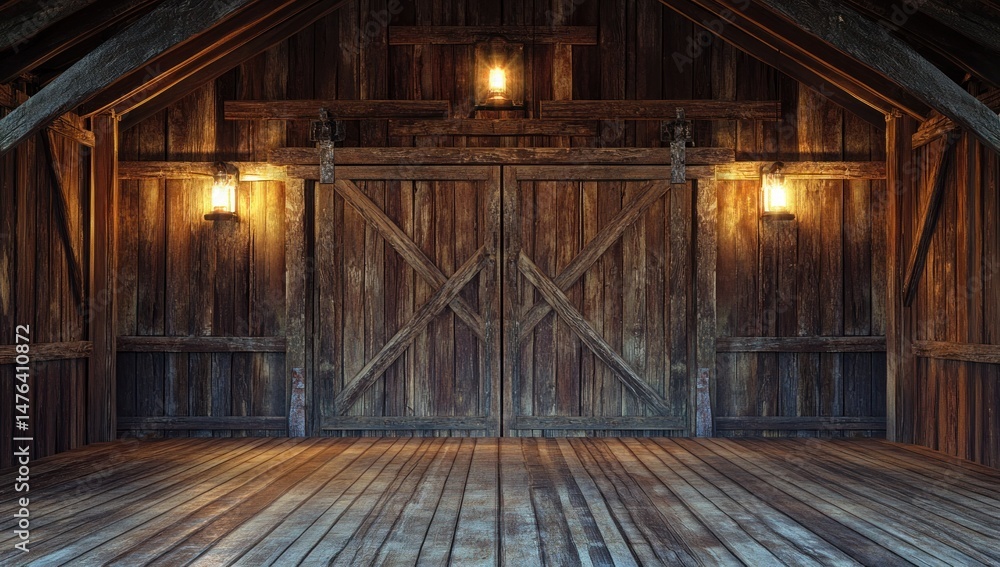 Rustic Wooden Barn Interior: A Warm and Inviting Space Rustic Wooden Barn Interior: A Warm and Inviting Space