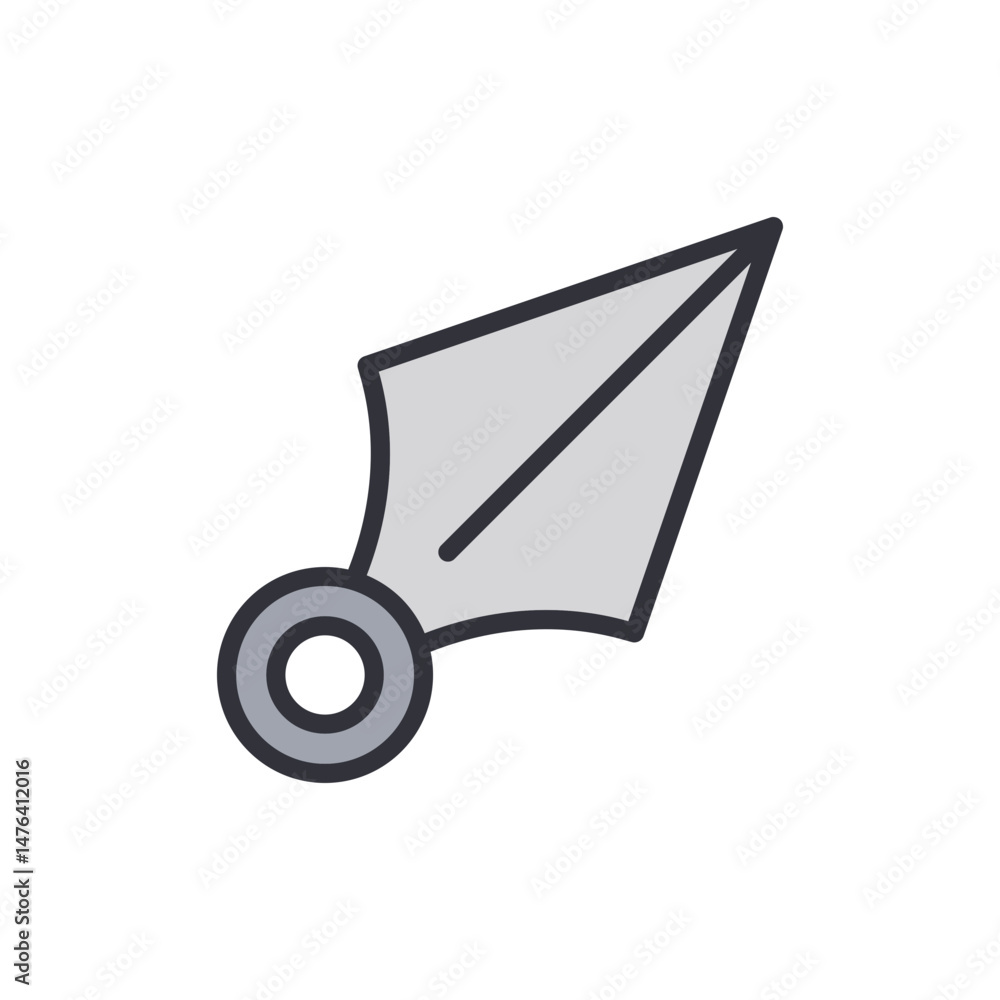 Naklejka premium Isolated Stylized Shuriken Throwing Star For Ninja Or Martial Arts
