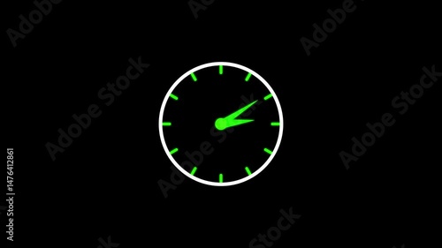Wallpaper Mural Animated green clock face with smooth ticking motion.Green clock face animated on black background representing time and punctuality deadline concept digital clock timer Torontodigital.ca