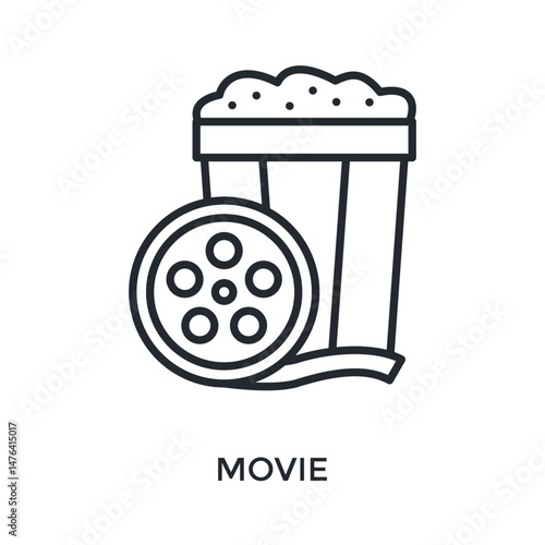 Movie Icon Outline Style. Vector Illustration For Graphic Design