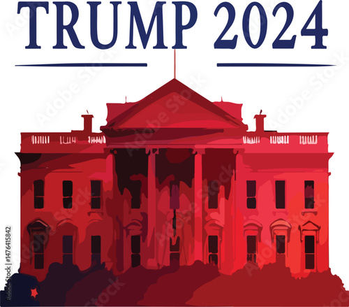 Trump 2024 Logo Design - Patriotic, Political Branding, Election Campaign, Vector Art, Isolated on White Background