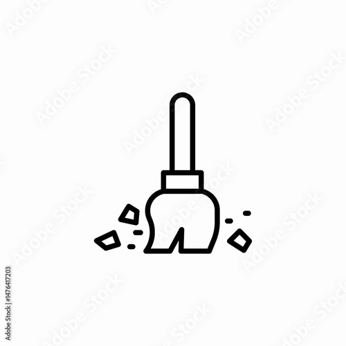 broom dust icon sign vector