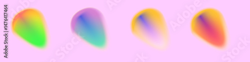 Gradient blur aura shape oval. Y2k aura mesh soft gradient. Blurry light vivid form. Mesh vector illustration