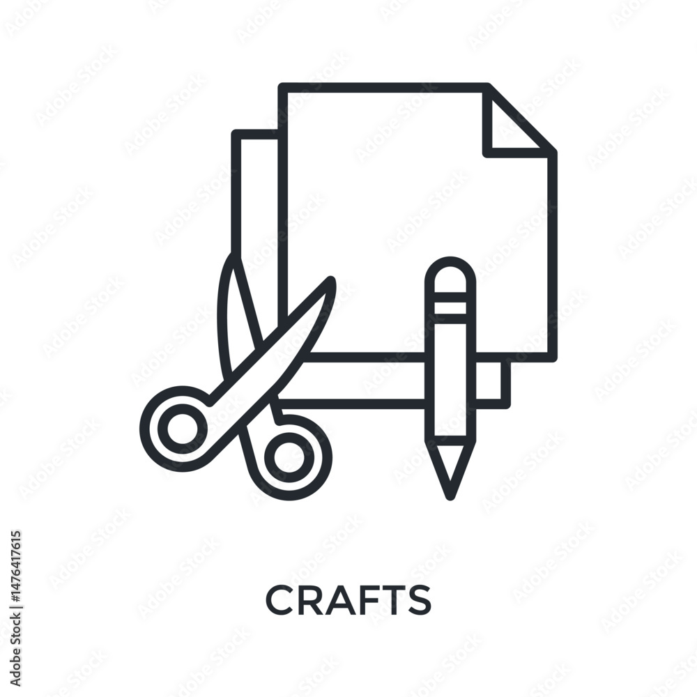 Crafts Icon Outline Style. Vector Illustration For Graphic Design Crafts Icon Outline Style. Vector Illustration For Graphic Design