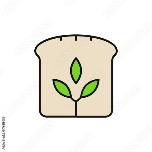 Artisan Bread and Wheat Icon for Natural Ingredients.