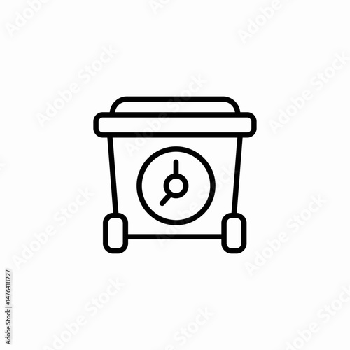 clock bin icon sign vector