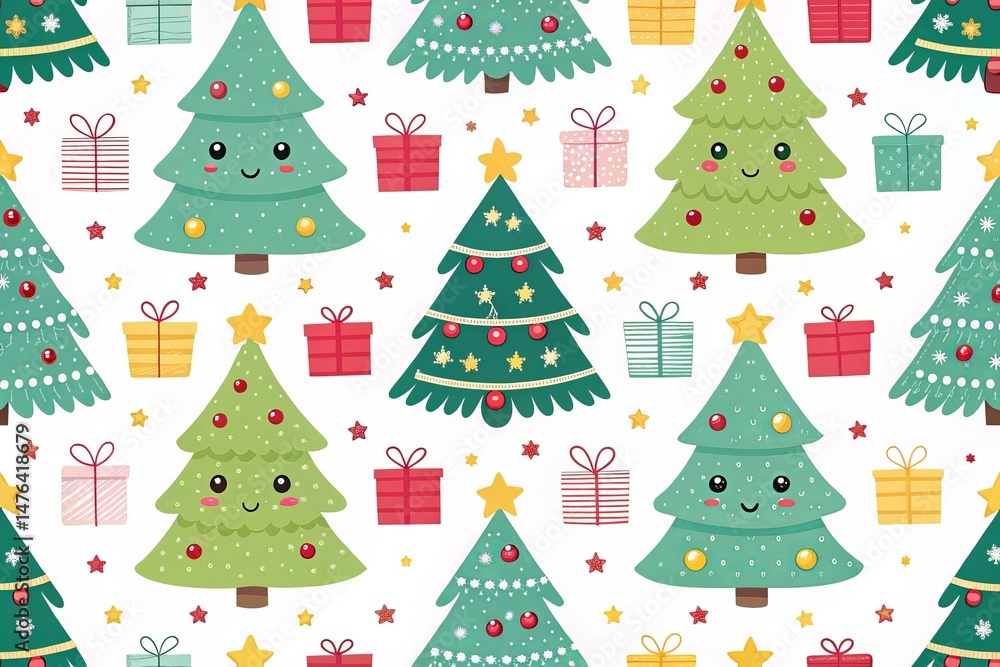 Cheerful Cartoon Christmas Pattern Cheerful Cartoon Christmas Pattern