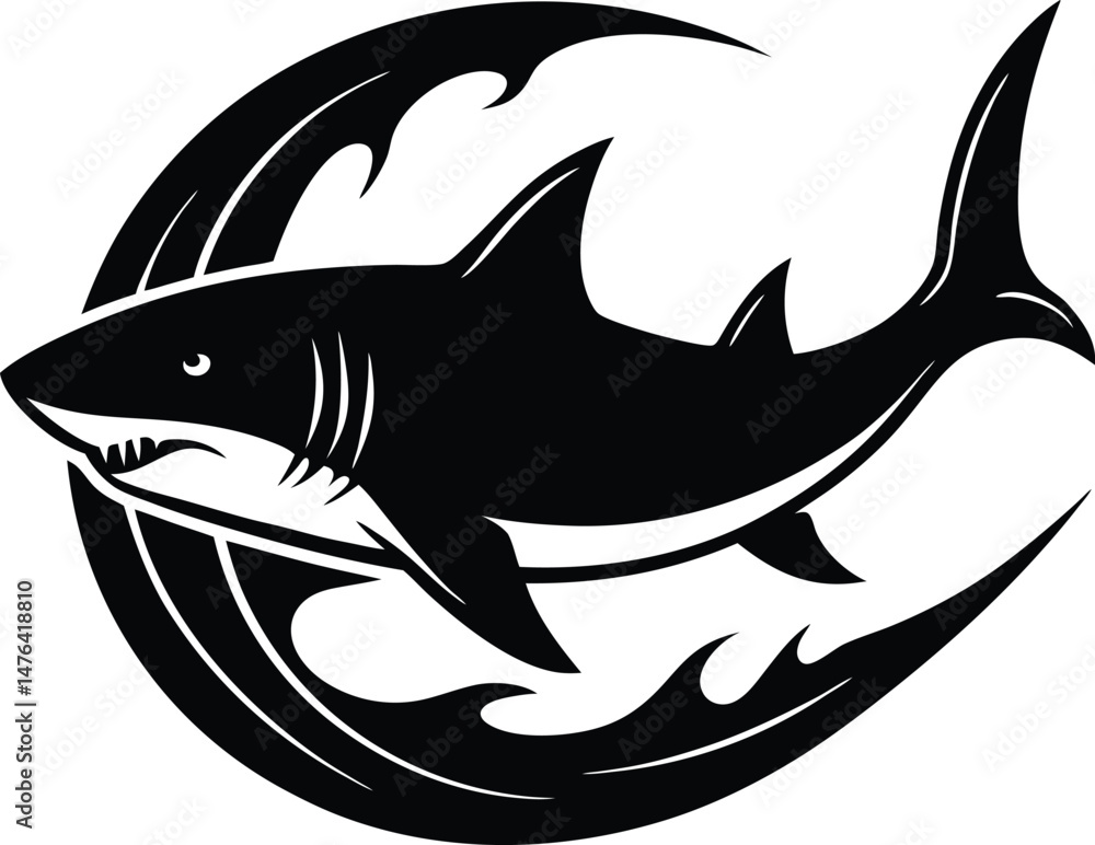 Fototapeta premium vector illustration of a shark