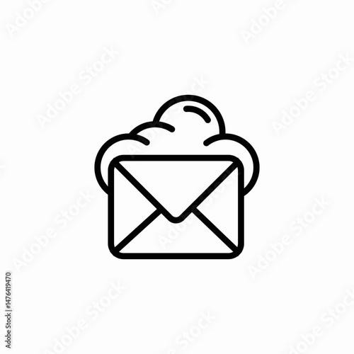 cloud email envelope icon sign vector