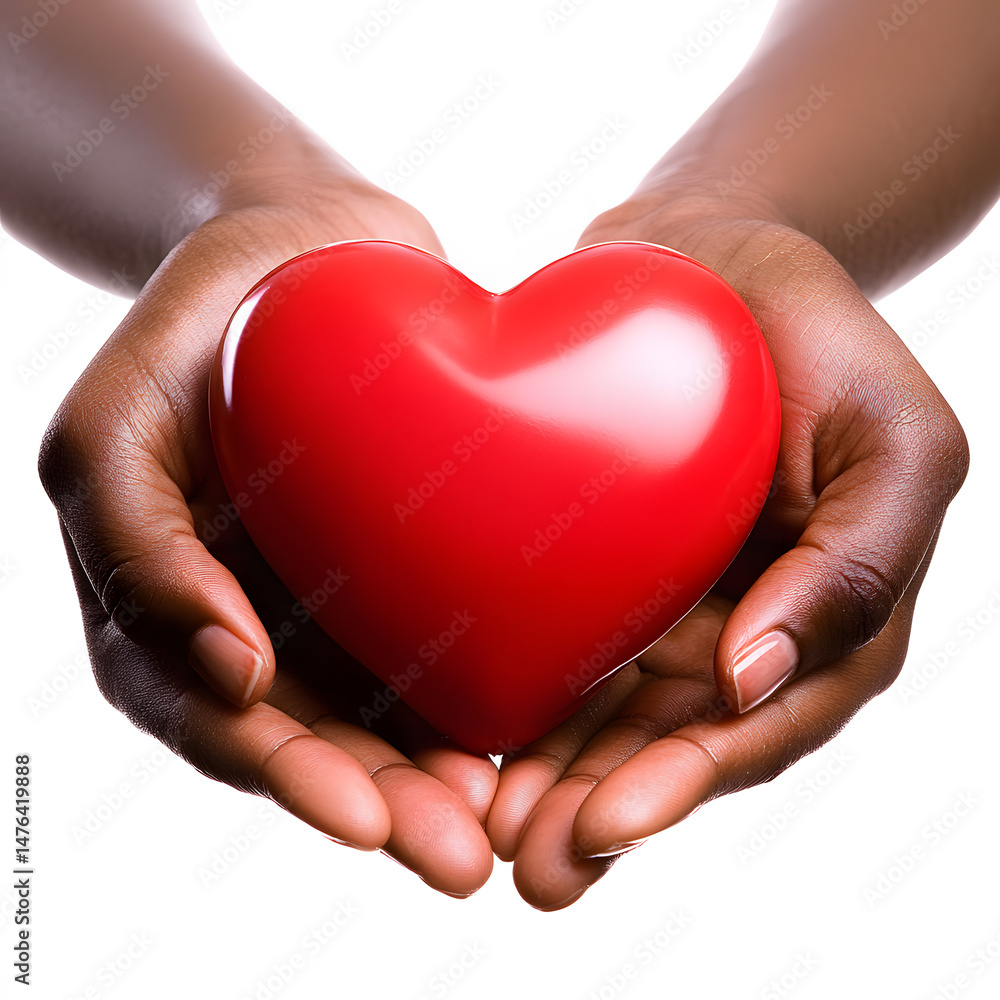 Obraz premium Hands Holding Heart Symbol for Love and Care