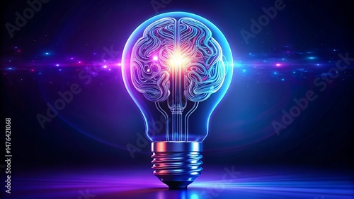 Innovative Idea: A Brain Inside a Light Bulb background