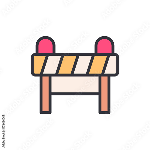 Stylized Icon Of Construction Barrier With A Transparent Backdrop