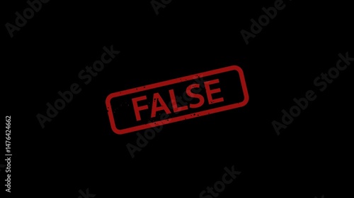 False- Stamp, Imprint, Seal Template. 4K Video Motion Graphics Footage. Chroma key. Alpha Channel