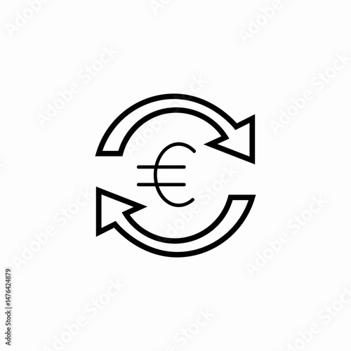 euro currency exchange icon sign vector