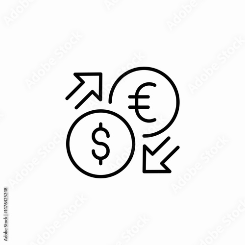euro dollar exchange icon sign vector