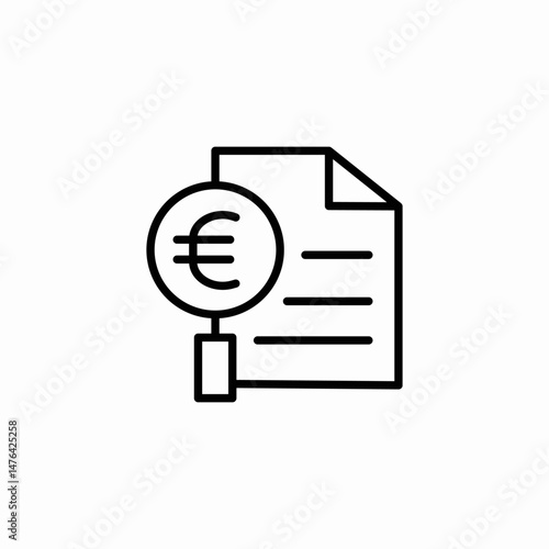 euro document icon sign vector