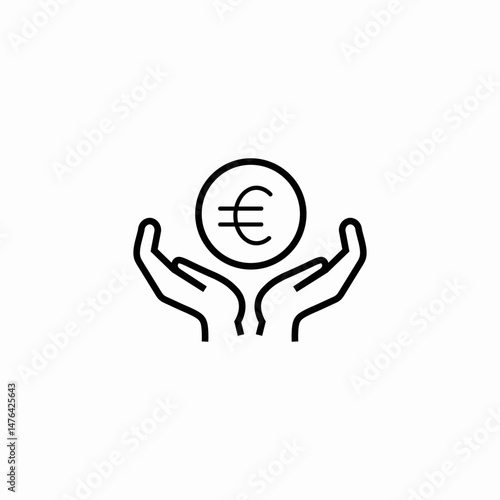 euro hand protection icon sign vector