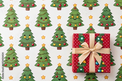 Cheerful Cartoon Christmas Pattern