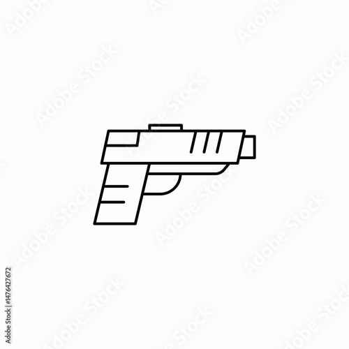 firearm pistol weapon icon sign vector