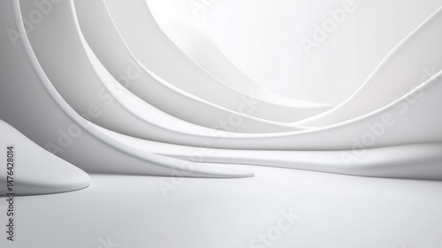 Curved White Shapes for a Calm, Minimal Space