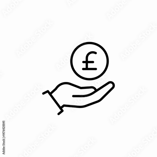 hand pound icon sign vector