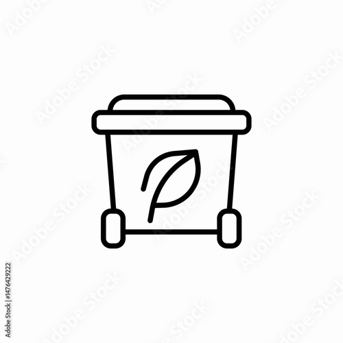 leaf bin icon sign vector