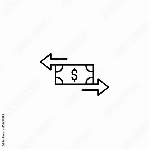 money transfer arrows icon sign vector