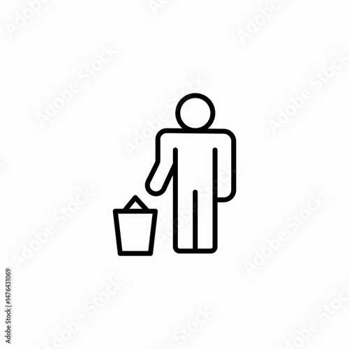 person trash icon sign vector
