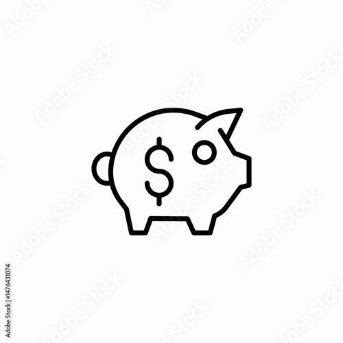 piggy bank icon sign vector