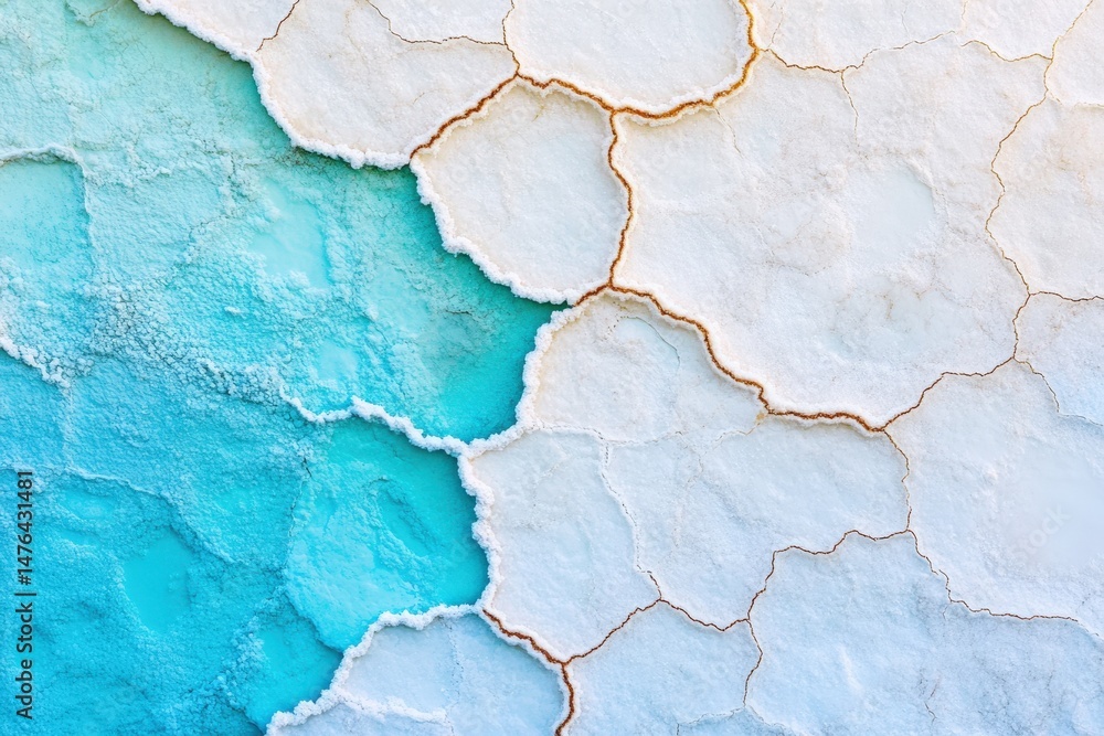 Overhead view of salt flats showcasing intricate geometric patterns and stunning textures Overhead view of salt flats showcasing intricate geometric patterns and stunning textures