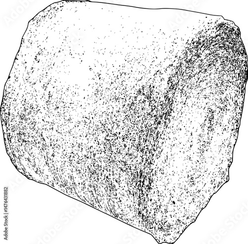 Round hay bale line art