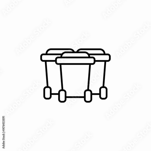 three bins icon sign vector