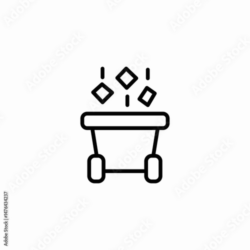 trash falling icon sign vector