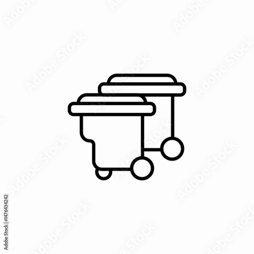 two bins icon sign vector