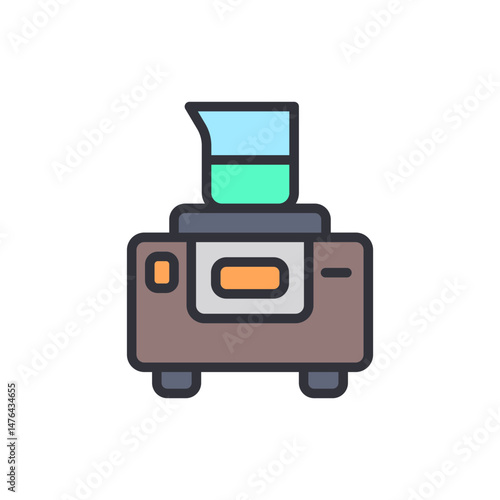 Illustration Of A Laboratory Equipment With Liquid On Transparent Background