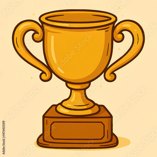 Shiny Gold Trophy for a winner
