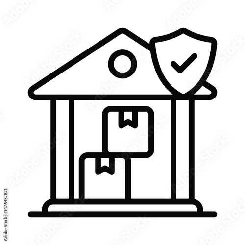Inventory Insurance Vector outline icon. Eps10 file 