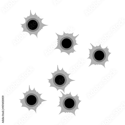 Vector Graphic of Bullet Holes