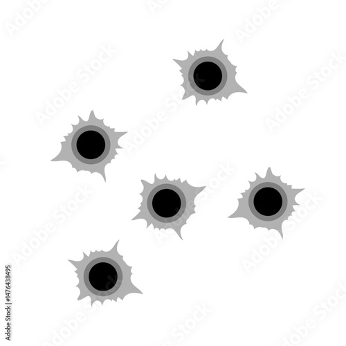 Vector Graphic of Bullet Holes