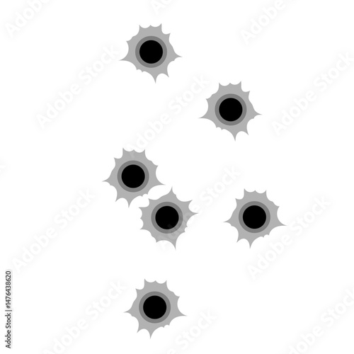Vector Graphic of Bullet Holes
