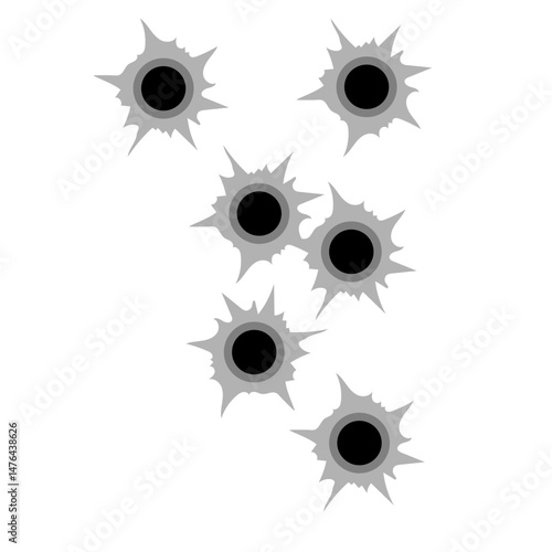 Vector Graphic of Bullet Holes