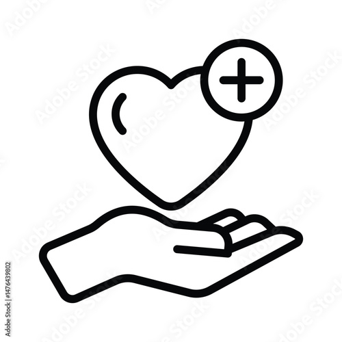 Palliative Care Vector outline icon. Eps10 file 