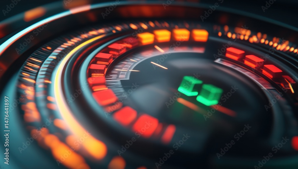 Futuristic Technological Interface: Digital Speedometer Design Futuristic Technological Interface: Digital Speedometer Design