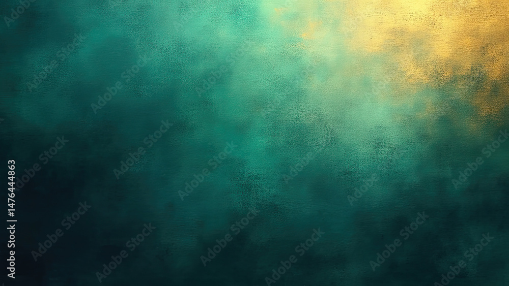 Obraz premium Artistic green and gold abstract background with textured effect for modern digital design
