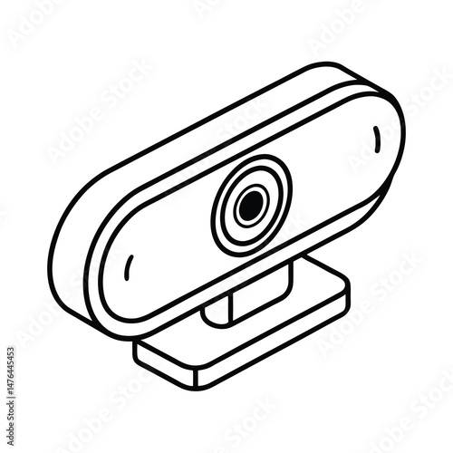 webcam cover simple line art vector